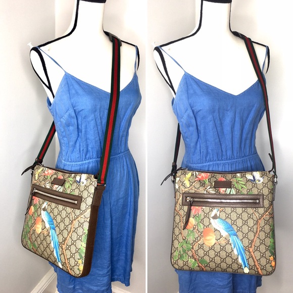 Authentic Gucci Tian crossbody unisex bag brown monogram coated bengal canvas - Picture 3 of 16